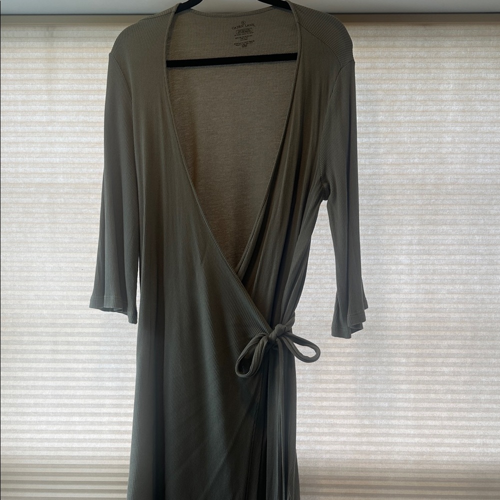 Caden Lane Maternity Olive Green Tie Robe
